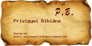 Privigyei Bibiána névjegykártya